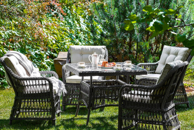 Комплект плетеной мебели JOYGARDEN Cannes алюминий, искусственный ротанг темно-серый Фото 2