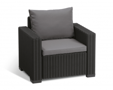 Комплект пластиковой мебели Keter California 3 seater set пластик с имитацией плетения графит, серый Фото 4