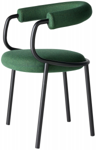Кресло металлическое c обивкой Scab Design Koala Open сталь, технополимер, шерсть антрацит, зеленый Фото 1