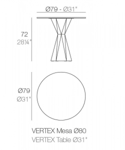 Стол обеденный ламинированный Vondom Vertex Basic полиэтилен, компакт-ламинат HPL Фото 2