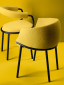 Кресло металлическое c обивкой Scab Design Koala сталь, технополимер, шерсть антрацит, желтый Фото 11