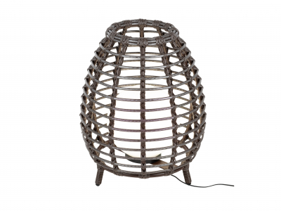 Торшер плетеный ReeHouse Lotus алюминий, искусственный ротанг шоколад металлик Фото 5