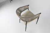 Кресло металлическое плетеное Caris Glory металл, роуп, ткань Фото 34