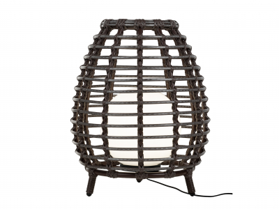 Торшер плетеный ReeHouse Lotus алюминий, искусственный ротанг шоколад металлик Фото 6