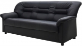 Диван прямой трехместный Профдиван Премьер дерево, кожа черный Фото 1