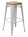 Табурет барный ST-GROUP Tolix Wood Bar 75 сталь, вяз белый матовый Фото 1