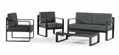 Комплект мягкой мебели Grattoni Capri алюминий, стекло, олефин антрацит, темно-серый Фото 4