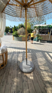 Зонт садовый плетеный Ø2.5 м Tagliamento Boho Macrame бук, хлопок натуральный Фото 16