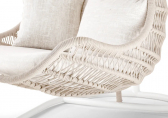 Кресло подвесное плетеное Grattoni Leaf алюминий, роуп, олефин белый, светло-серый, бежевый Фото 4