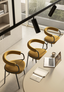 Кресло металлическое c обивкой Scab Design Koala Open сталь, технополимер, шерсть антрацит, желтый Фото 10