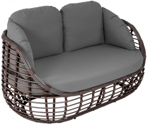 Диван двухместный плетеный с подушками-thumbs-Фото1