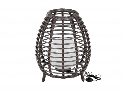 Торшер плетеный ReeHouse Lotus алюминий, искусственный ротанг шоколад металлик Фото 7