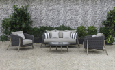 Комплект плетеной мебели Tagliamento Jura акация, алюминий, искусственный ротанг, полиэстер серый, натуральный Фото 8