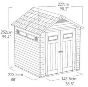 Сарай из ДПК Keter Fusion 757 древесно-полимерный композит махагон, антрацит Фото 13