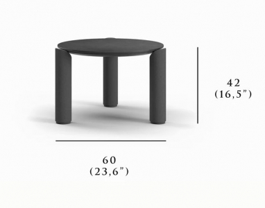 Столик кофейный каменный SNOC Lorvain Nightfall M песчаник, алюминий, камень черный Фото 2
