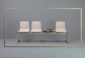 Система с тремя сиденьями и столиком Scab Design Alice Bench сталь, алюминий, технополимер, HPL светло-серый Фото 3