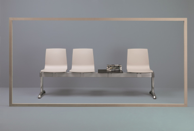 Система с тремя сиденьями и столиком Scab Design Alice Bench сталь, алюминий, технополимер, HPL светло-серый Фото 3