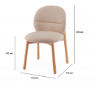 Стул деревянный с обивкой Tagliamento Meiko бук, букле натуральный, бежевый Фото 2