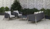 Комплект плетеной мебели Tagliamento Jura акация, алюминий, искусственный ротанг, полиэстер серый, натуральный Фото 9