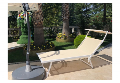 Шезлонг-лежак металлический Magnani VIP алюминий, текстилен Фото 20