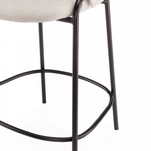 Стул полубарный с обивкой Tagliamento Lok сталь, букле черный, бежевый Фото 7