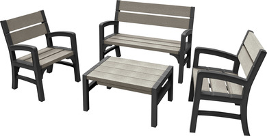 Комплект пластиковой мебели Keter Montero (WLF) bench set полипропилен графит, коричневато-серый Фото 1