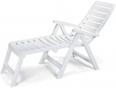 Шезлонг пластиковый SCAB GIARDINO Cleopatra With Extension пластик белый Фото 1