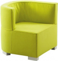 Диван модульный с левым подлокотником Профдиван Твинго дерево, кожа салатовый Фото 1