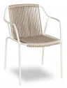 Кресло плетеное Felicita Easy алюминий, роуп белый, бежевый Фото 1