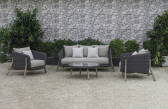 Комплект плетеной мебели Tagliamento Jura акация, алюминий, искусственный ротанг, полиэстер серый, натуральный Фото 7