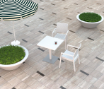Стол пластиковый плетеный Siesta Contract Riva алюминий, пластик, верзалит белый Фото 5