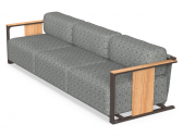 Диван трехместный мягкий Vondom Tulum алюминий, тик, ткань натуральный Фото 4