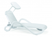 Шезлонг-лежак пластиковый Nardi Alfa полипропилен, текстилен белый Фото 8