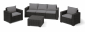 Комплект пластиковой мебели Keter California 3 seater set пластик с имитацией плетения графит, серый Фото 1