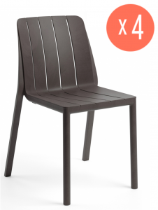 Комплект пластиковых стульев Nardi Tiberina Bistrot Set 4 стеклопластик терра Фото 1