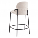 Стул полубарный с обивкой Tagliamento Lok сталь, букле черный, бежевый Фото 6