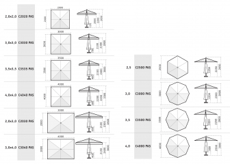 Зонт профессиональный 3х4 м Palladio Standard