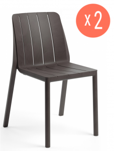 Комплект пластиковых стульев Nardi Tiberina Bistrot Set 2 стеклопластик терра Фото 1