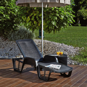 Шезлонг пластиковый GARDEN RATTAN Pool полипропилен антрацит Фото 8