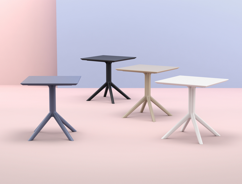 Стол пластиковый Sky Table 70, темно-серый, 700х700х740 мм