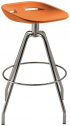 Стул барный пластиковый Kastel Klou сталь, полиуретан хром, оранжевый Фото 1