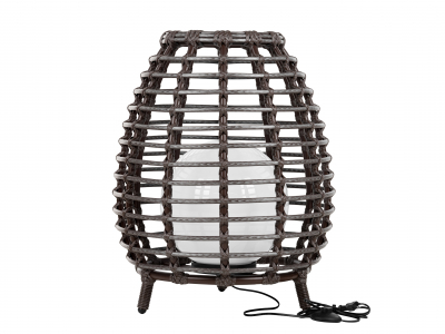 Торшер плетеный ReeHouse Lotus алюминий, искусственный ротанг шоколад металлик Фото 8