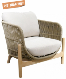 Кресло деревянное плетеное с подушками-thumbs-Фото1