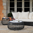 Столик плетеный кофейный JANUS et Cie Vino алюминий, искусственный ротанг, мрамор лавовый, белый Фото 5