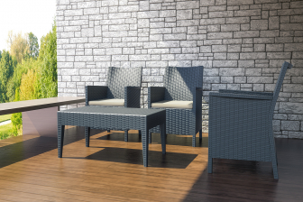 Столик пластиковый плетеный журнальный Miami Lounge Table