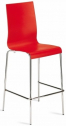 Стул пластиковый барный PAPATYA Icon-B сталь, полипропилен хромированный, красный Фото 1