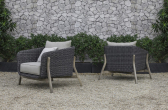 Комплект плетеной мебели Tagliamento Jura акация, алюминий, искусственный ротанг, полиэстер серый, натуральный Фото 12