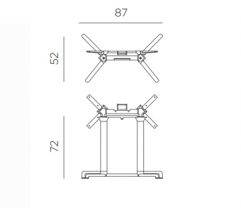 Подстолье металлическое двойное складное Nardi Scudo Double Special алюминий антрацит Фото 2