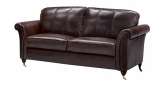 Диван прямой двухместный Профдиван Бридж дерево, кожа коричневый Фото 4