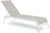 Шезлонг металлический Felicita Caraibi алюминий, текстилен белый, светло-серый Фото 1